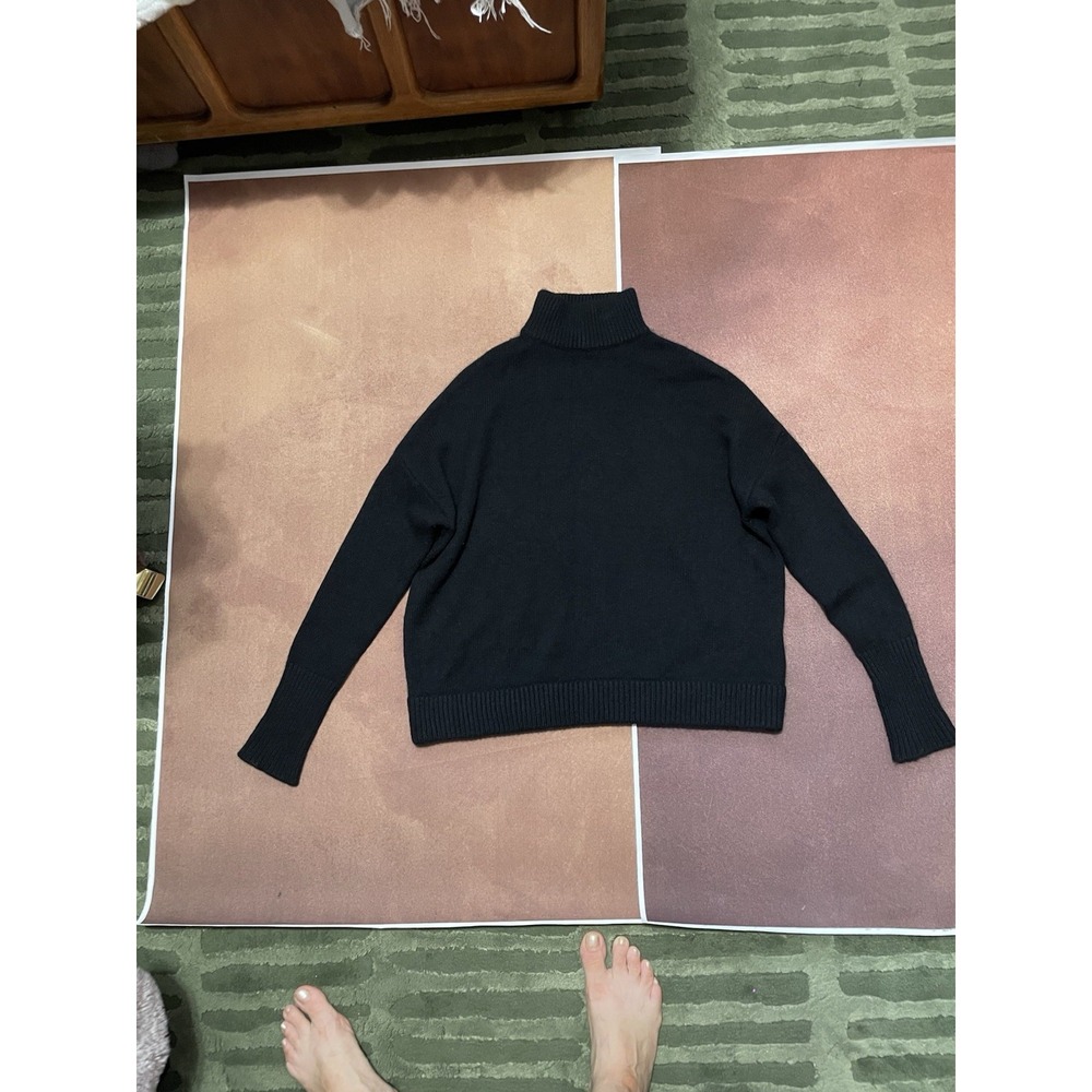 Le Kasha $900 Black 100% Organic Cashmere Black Turtleneck Sweater Size S/M - Picture 11 of 11